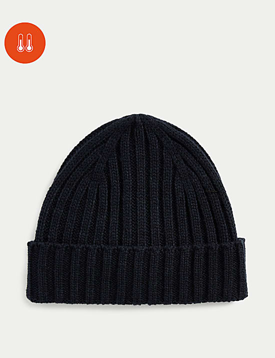 Ribbed Knitted Beanie Hat