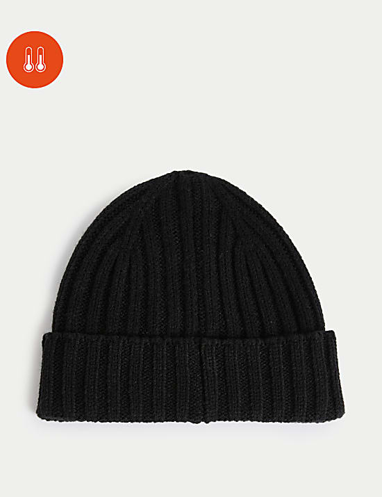 Ribbed Knitted Beanie Hat