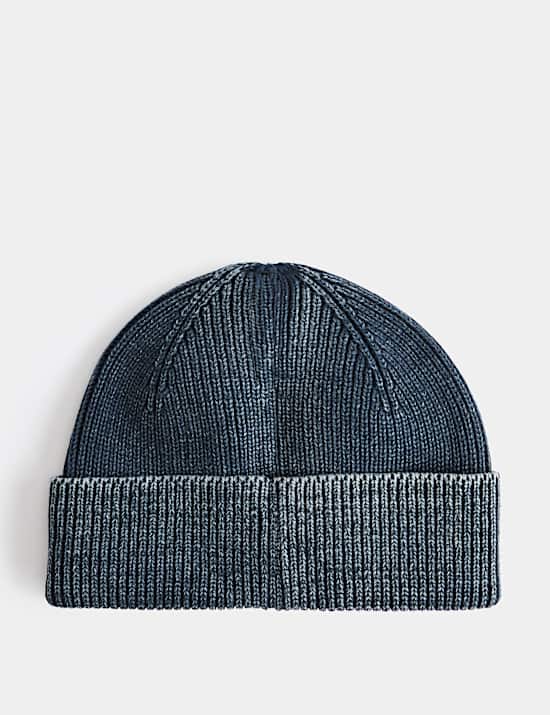 Short Washed Cotton Rich Beanie Hat
