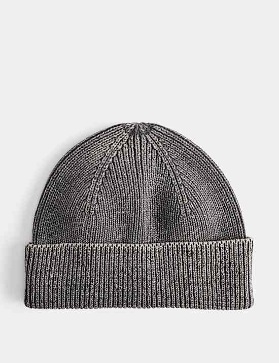 Short Washed Cotton Rich Beanie Hat