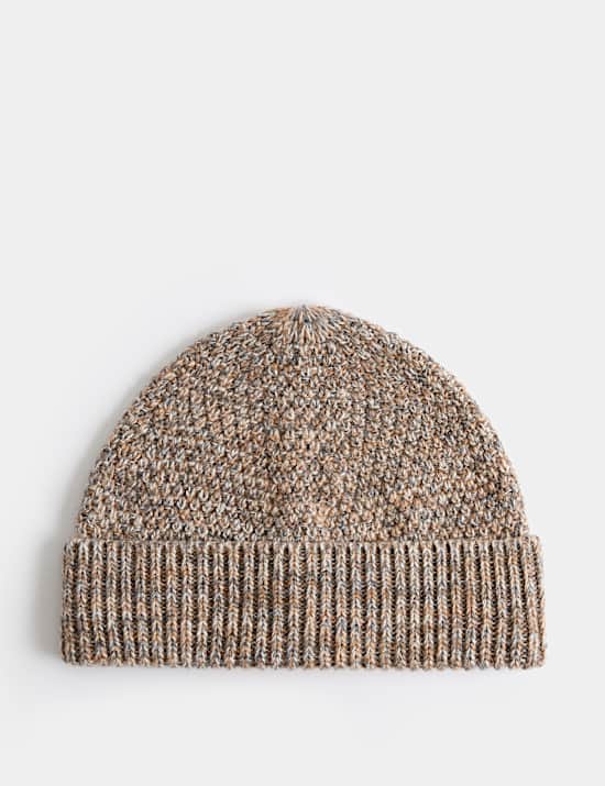 Knitted Beanie Hat With Wool