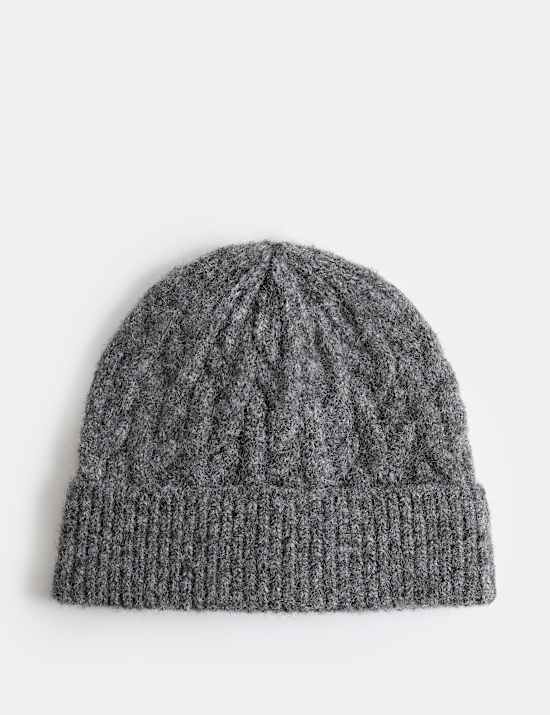 Textured Knitted Beanie Hat