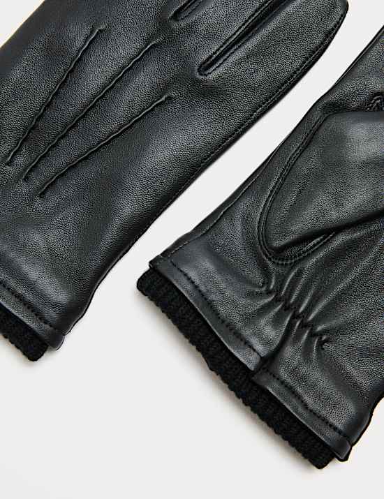 Leather Cuffed Gloves