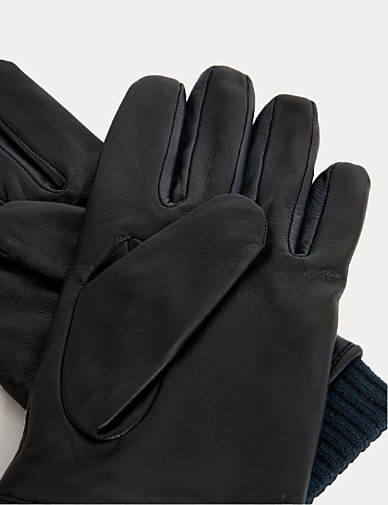 Leather Colour Block Gloves