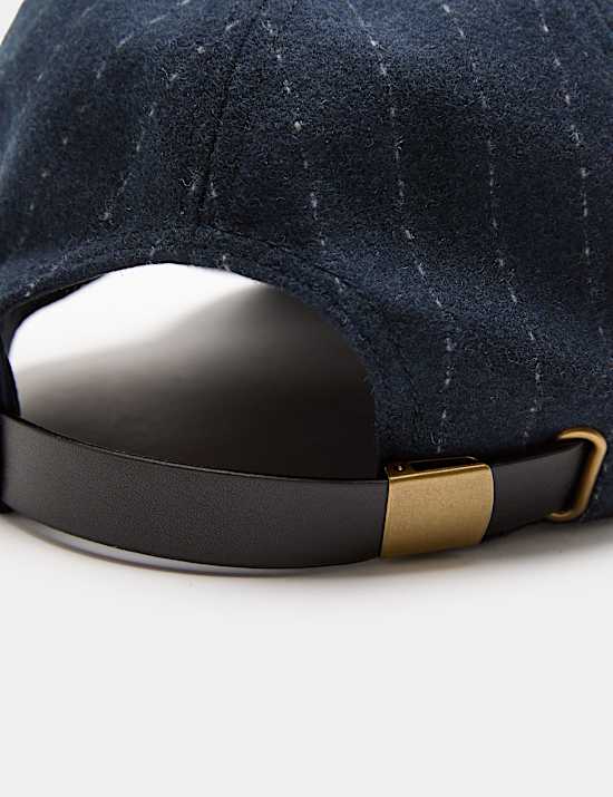 Casquette de baseball en laine m&eacute;lang&eacute;e &agrave; rayures