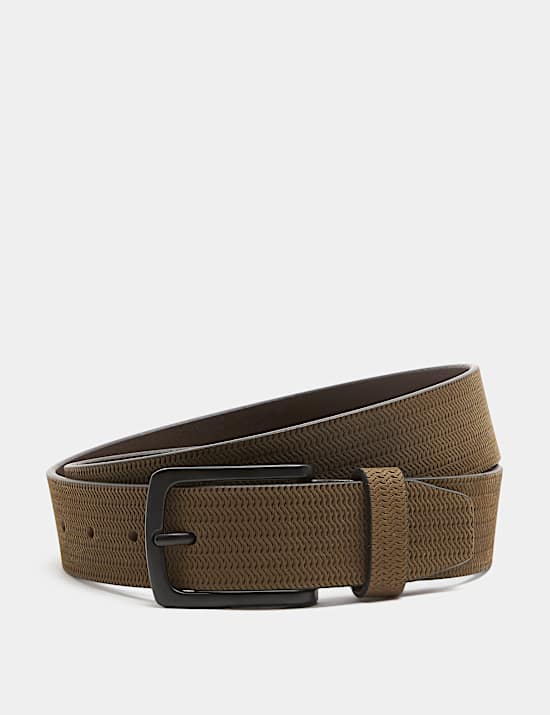 Textured Leather Belt