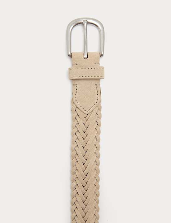 Slim Suede Plaited Belt