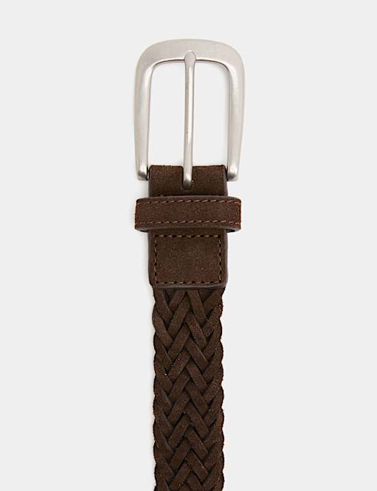 Suede Slim Plaited Belt