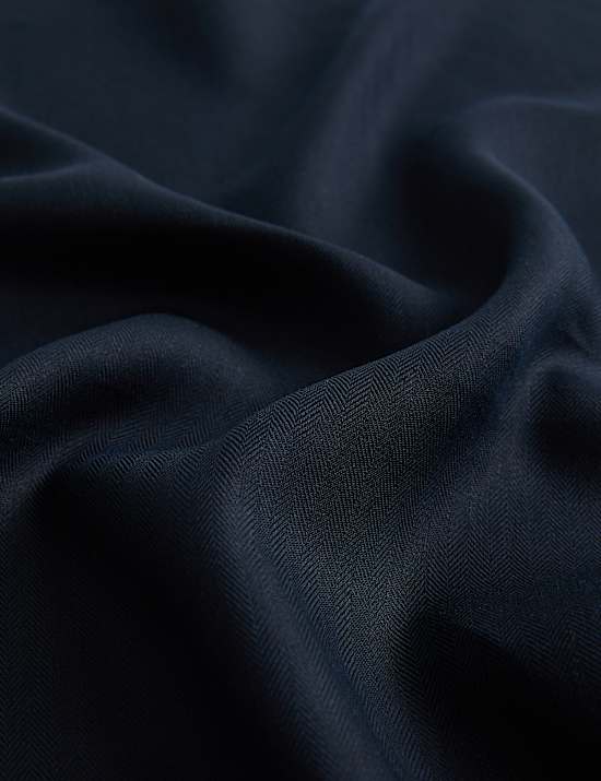 Bandanasjaal van linnenmix met visgraatmotief