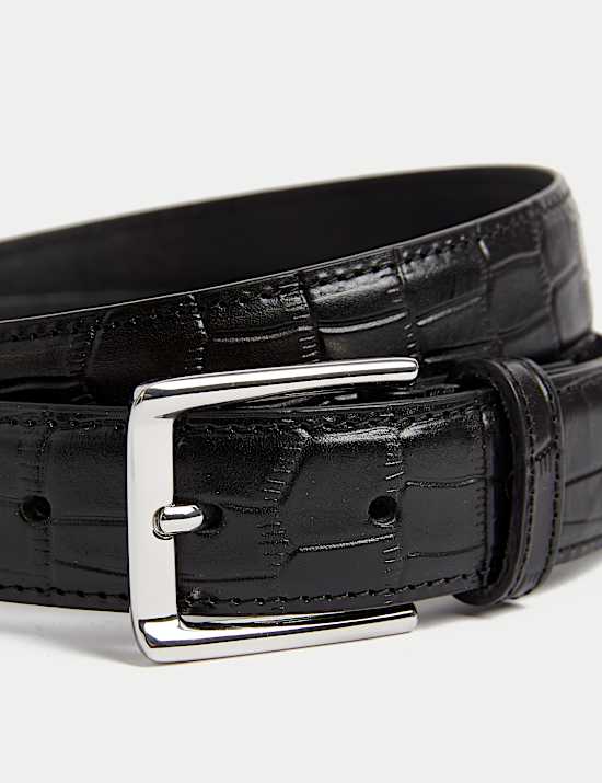 Ceinture en cuir texturée