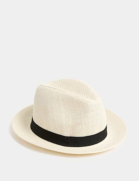 Chapeau style Trilby en paille