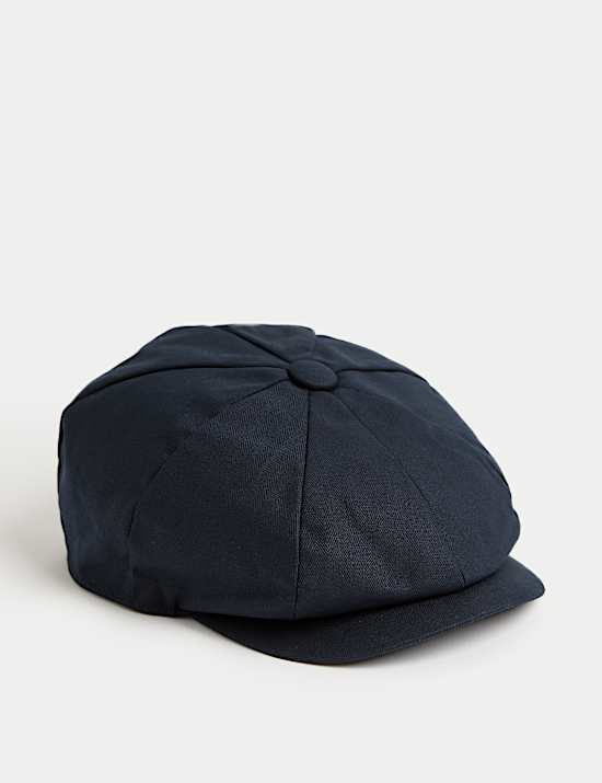 Pure Cotton Herringbone Baker Boy Hat