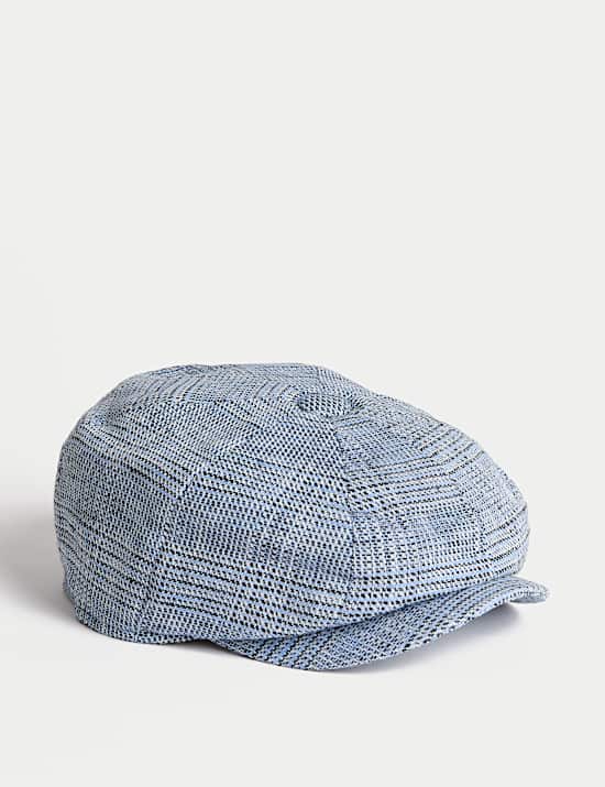 Linnenrijke baret met ruitmotief