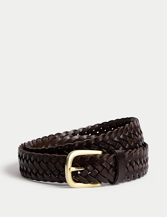 Ceinture en cuir tressé