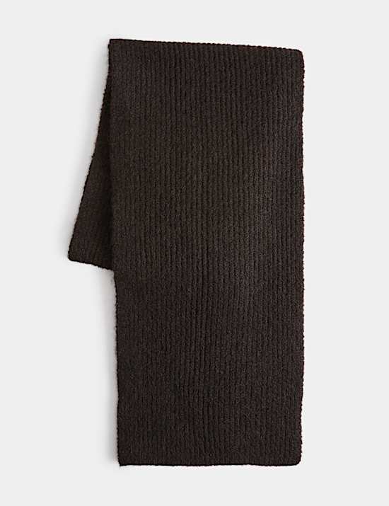 Ribbed Scarf With Wool