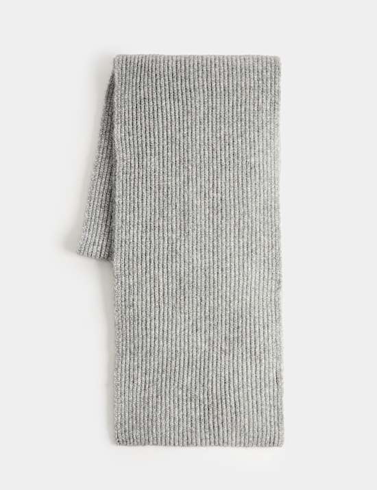 Ribbed Scarf With Wool