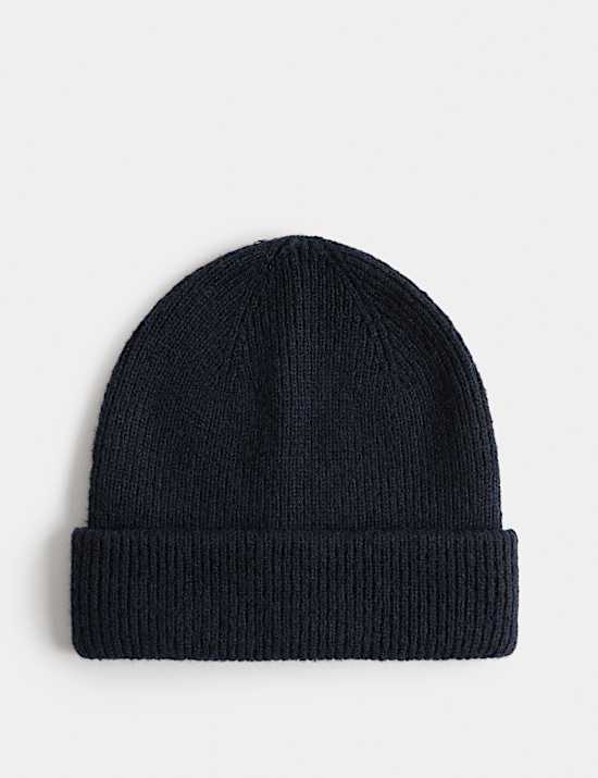 Ribbed Knitted Beanie Hat