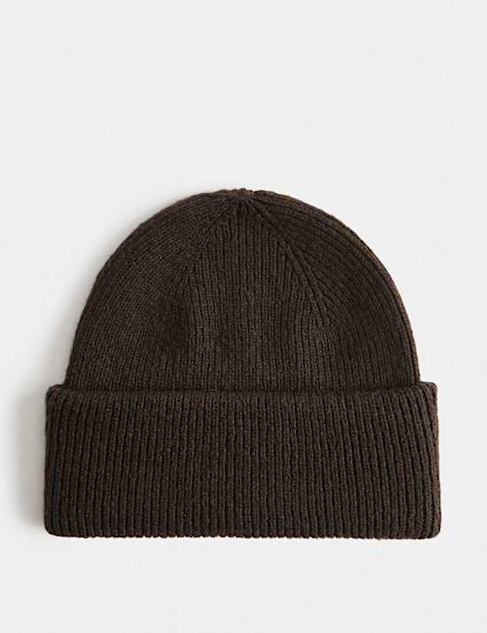 Ribbed Knitted Beanie Hat