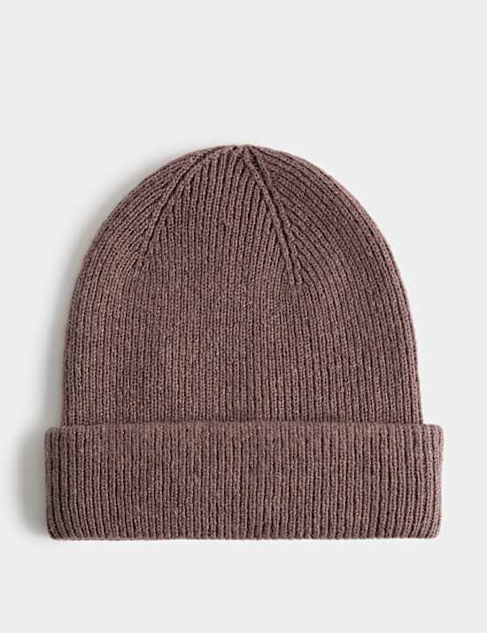 Ribbed Knitted Beanie Hat