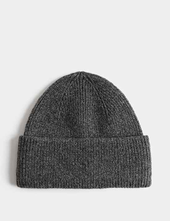 Ribbed Knitted Beanie Hat