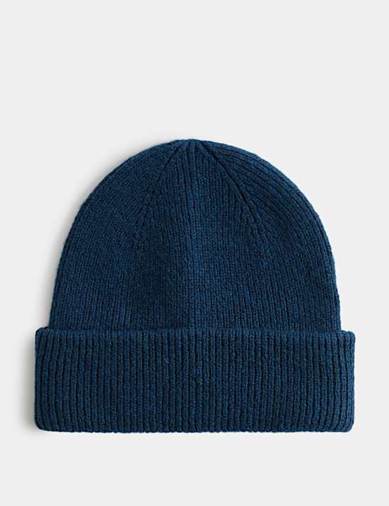 Ribbed Knitted Beanie Hat