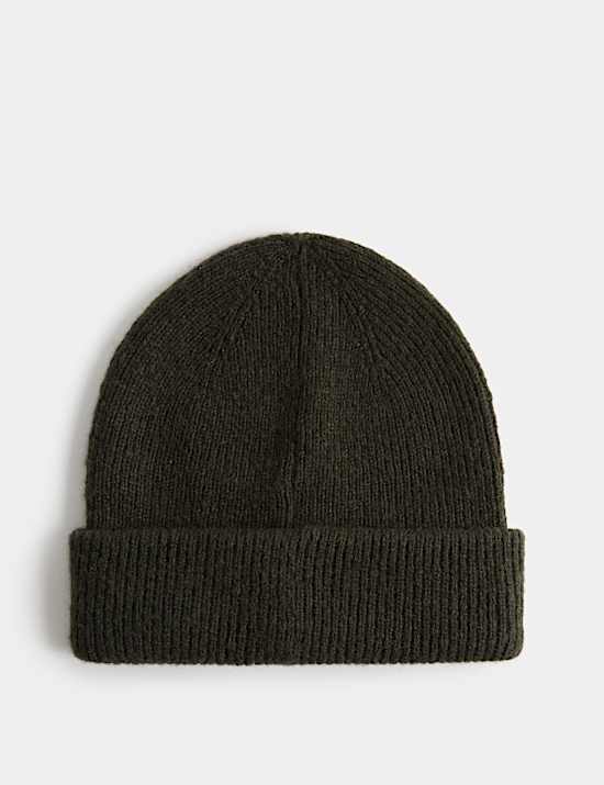Ribbed Knitted Beanie Hat