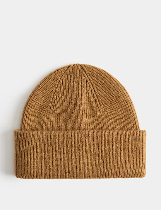 Ribbed Knitted Beanie Hat