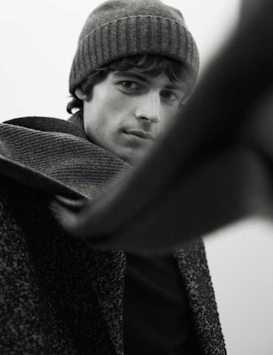 Merino Wool Ribbed Knitted Hat & Scarf Set