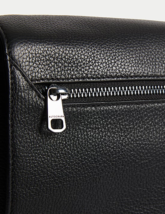 Leather Pebble Grain Messenger Bag