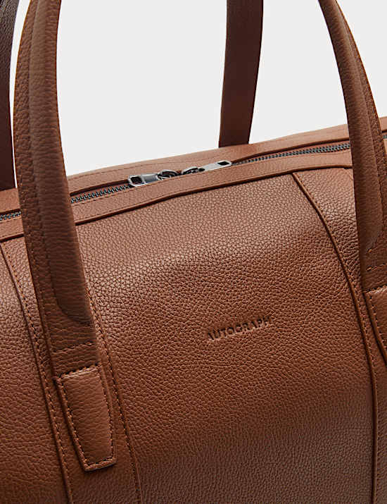 Leather Pebble Grain Weekend Bag