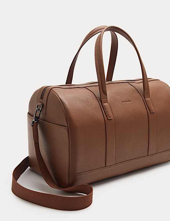 Leather Pebble Grain Weekend Bag