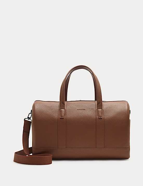 Leather Pebble Grain Weekend Bag