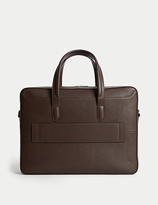 Leather Pebble Grain Laptop Bag