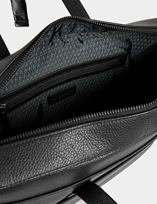 Leather Pebble Grain Laptop Bag