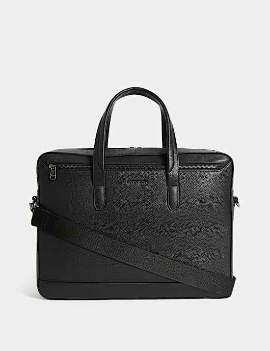Leather Pebble Grain Laptop Bag