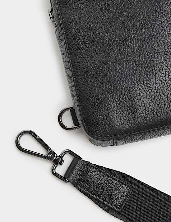 Grained Leather Phone Pouch