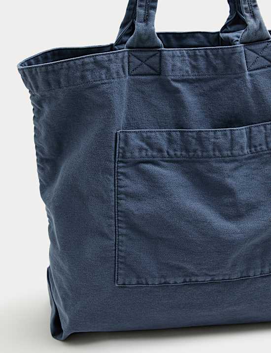 Pure Cotton Textured Twill Shopper Bag