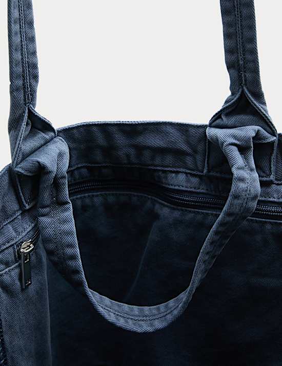 Pure Cotton Textured Twill Shopper Bag