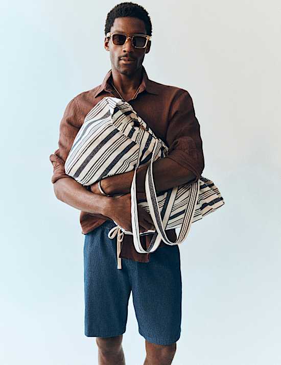 Canvas Striped Shopper