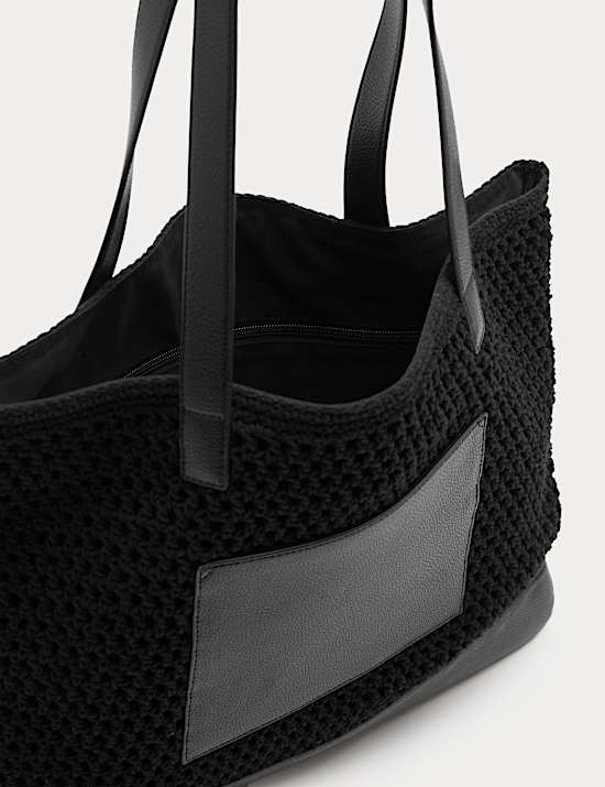 Pure Cotton Crochet Style Tote Bag