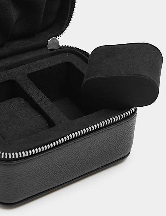 Leather Zip Double Watch Box