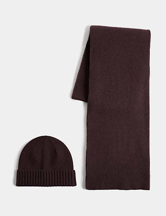 Merino Wool Hat and Scarf Set