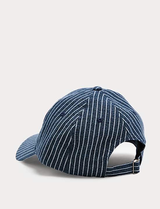 Pure Cotton Striped Textured Baseball Cap
