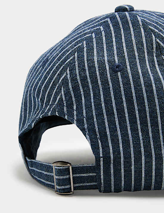 Pure Cotton Striped Textured Baseball Cap