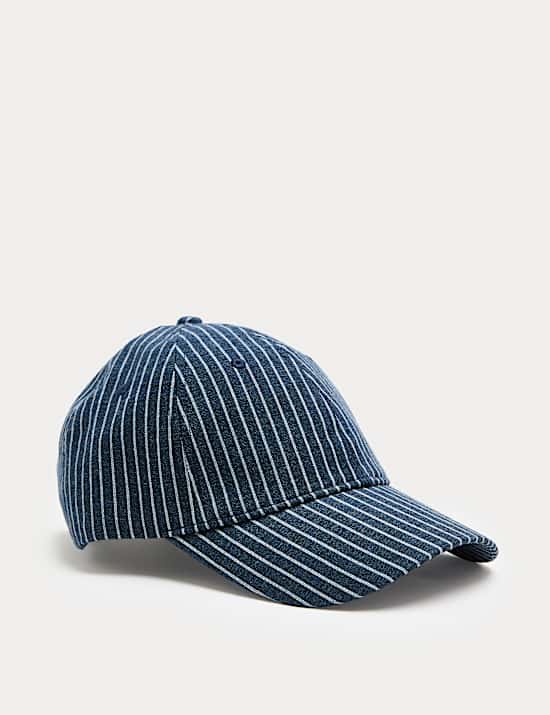 Pure Cotton Striped Textured Baseball Cap