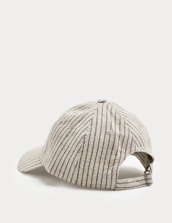 Pure Cotton Striped Textured Baseball Cap