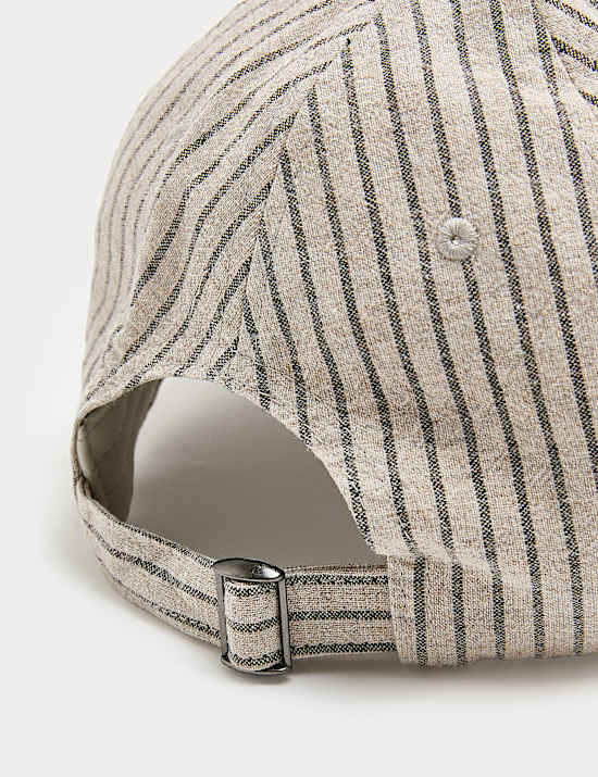 Pure Cotton Striped Textured Baseball Cap