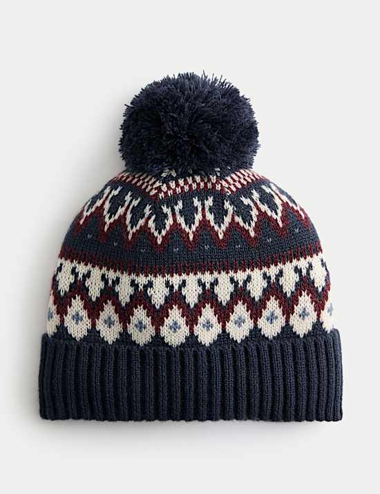 Bonnet beanie &agrave; motif jacquard