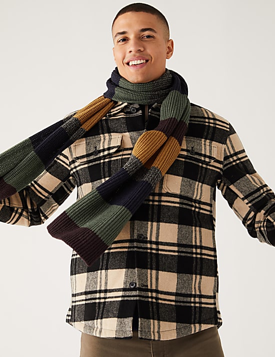 Striped Knitted Scarf