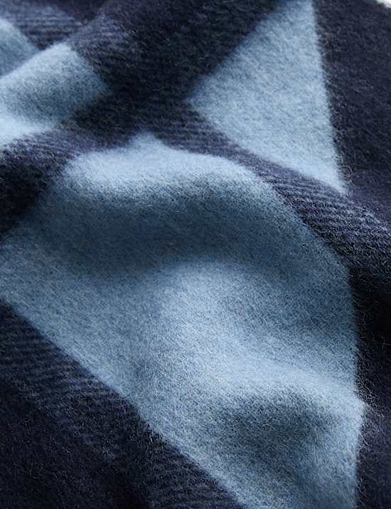 Pure Ultra Fine Merino Wool Geometric Scarf